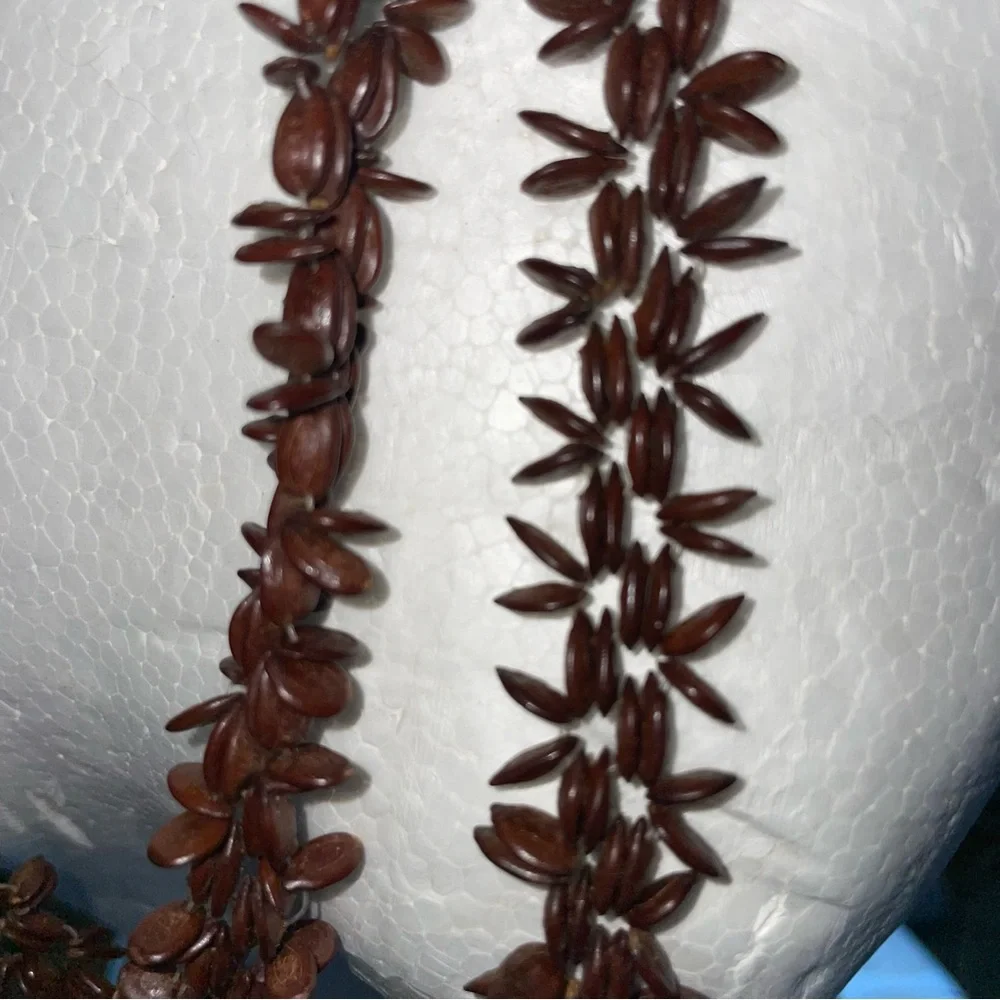 Natural brown Watermelon Seeds Long Necklace‎ Eco-Friendly vintage hand strung